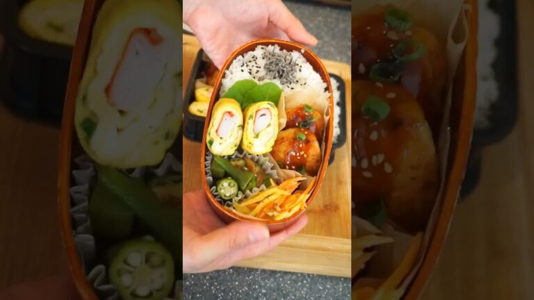 【BENTO】Tofu chicken meat ball.豆腐つくねとカニカマ卵焼きのお弁当 #bento #cooking  #お弁当 #お弁当作り #レシピ #recipe #料理動画