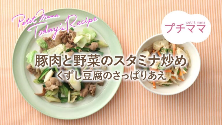 【プチママ♪ミールキット　2022/7/27】豚肉と野菜のスタミナ炒め・くずし豆腐のさっぱりあえ