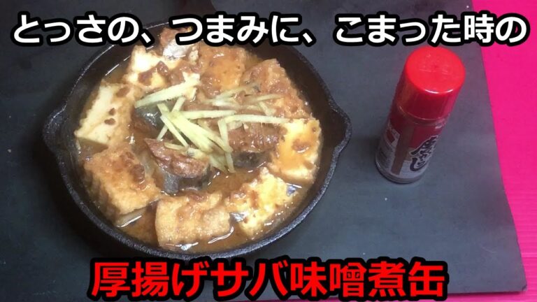 とっさの,つまみに,こまった時の、厚揚げ・さば缶味噌煮