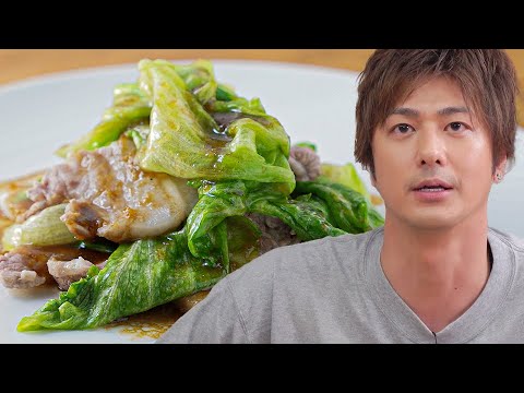 【茹でるだけ！】豚バラレタスのソースが一級品なカンタン中華！止まらない美味しさです！
