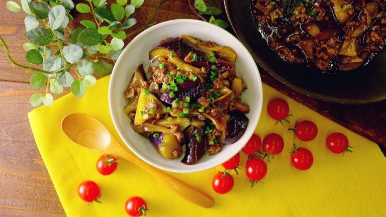 ごはんがすすむ！秋なすと挽き肉のあんかけ丼