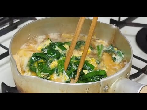 【ニラ玉】めんつゆで作る。厚揚げ入りのニラ玉🍳　[Egg with Garlic Chives] Make with mentsuyu🍳