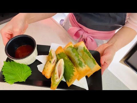 ［最強おかず］大葉ハムチーズ春巻き。お弁当おかずにも