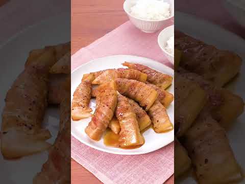 【今が旬】たけのこのバター醤油肉巻きレシピ #Shorts