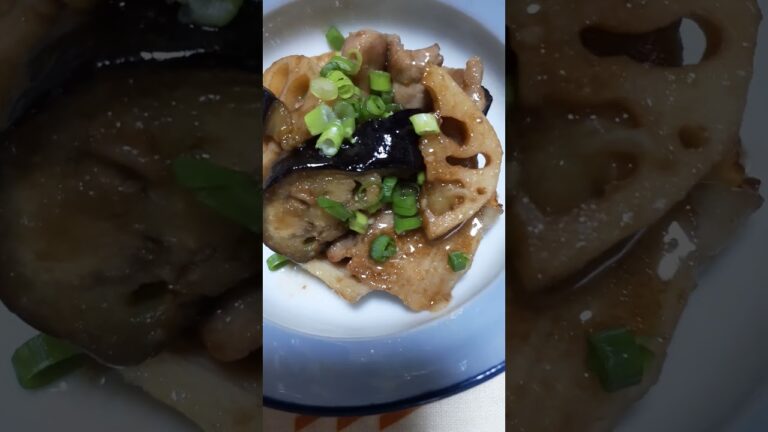 20230805 170758    我が家の副菜は、レンコンと茄子と豚肉の炒め合わせ！