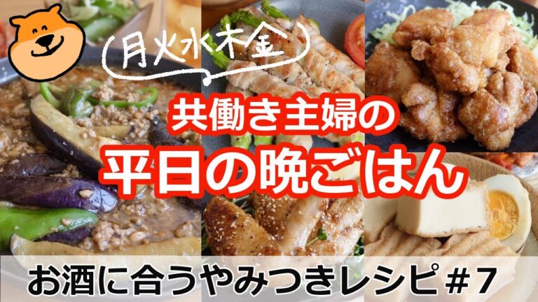 【平日５日間の晩ごはん＃７お酒に合うやみつきレシピ【料理動画／時短レシピ／献立／共働き主婦／忙しくても一汁三菜ごはん/ママレシピ食堂】