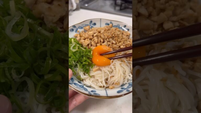 30kg痩せた男が食べている鶏そぼろ風素麺の作り方！#shorts #short