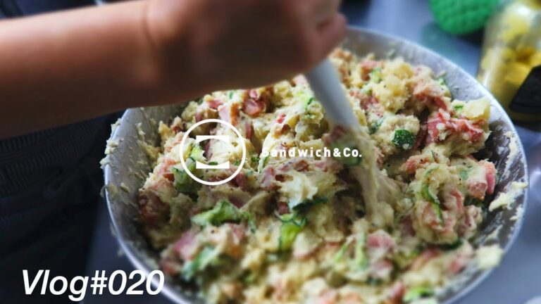 【Vlog】ベーコンエッグポテサラサンド/週替わりサンドの仕込み#020