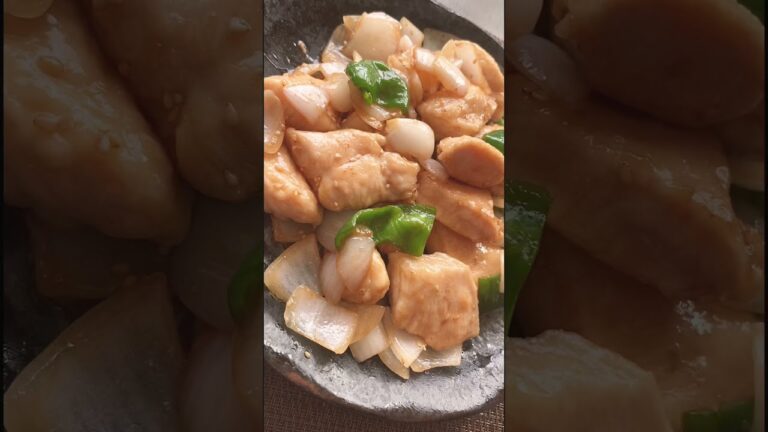 さっぱりヘルシー😄ご飯が進む😍【鶏むね肉と玉ねぎの甘酢炒め】#Shorts #ひめりんご