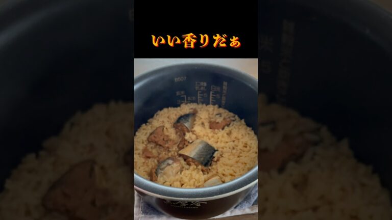 【サバの味噌煮缶】バターとめんつゆで簡単美味しすぎる『炊き込みご飯』고등어조림 통조림 #shorts #料理 #簡単 #炊飯器