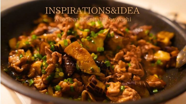 【献立レシピ】仕事帰りに夜ごはん　病みつきピリ辛なすポン炒め、かぼちゃのスープ、トマトの紫玉ねぎのマリネ、肉そぼろの月曜日の献立