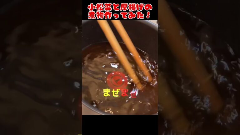 小松菜と厚揚げの煮物作ってみた！【今日の夜ごはん】 #料理男子 #節約生活 #自炊
