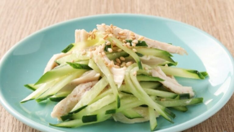 【きゅうり】低カロリー！大葉とささみでバンバンジー風簡単レンチン料理！Cucumber low calorie food