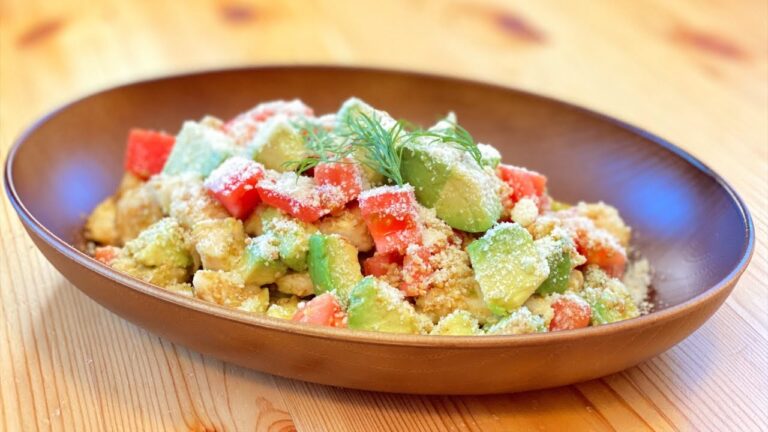 ささみごまポン酢アボカドサラダの作り方 【高タンパク低脂質】 How to make Chicken and Avocado Salad with Sesame Ponzu