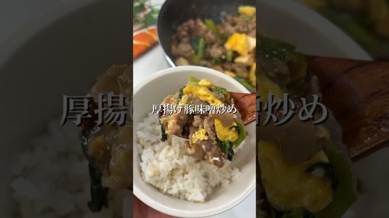 『厚揚げ豚味噌炒め』#15分レシピ #時短レシピ #ズボラレシピ #大皿料理 #厚揚げ#小松菜#豚肉
