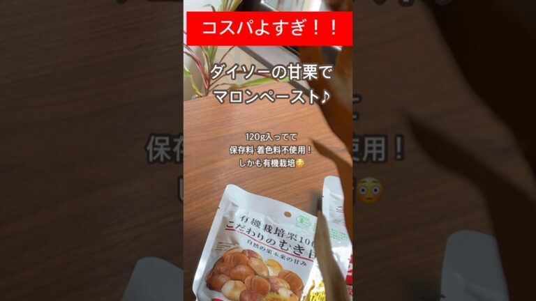 コスパも品質も良すぎなダイソーの甘栗でマロンペースト！【バター・生クリーム不使用】#ダイソー甘栗　#マロンペースト　#モンブラン　#モンブランド　#ジェラードン　#如月マロン