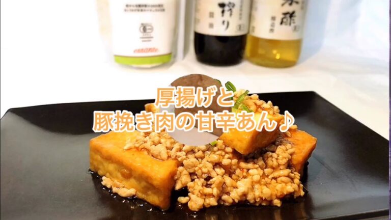 1品.com  厚揚げと豚挽き肉の甘辛あん♪