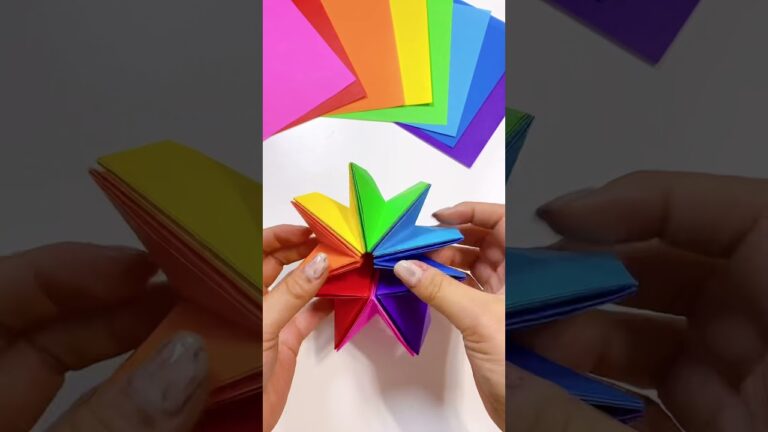 なにこれ…！まるで花火なおりがみ How to makes origami fireworks. #shorts