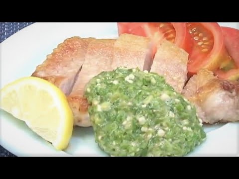 ポークソテー オクラソースがけ