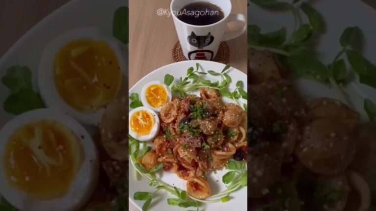 今日の朝ごはん11/22☀️オリーブベーコンのパスタetc.☘️#Shorts