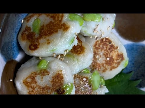【簡単おつまみ】はんぺんと枝豆のモチモチ焼き♩