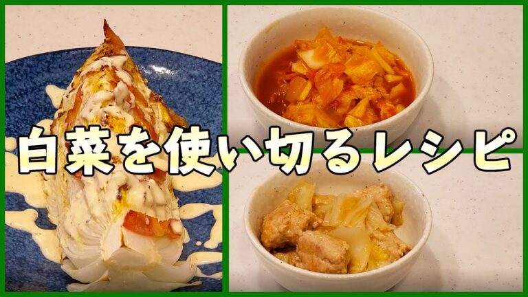白菜余さず使い切りましょう！プロがオススメする簡単お手軽白菜大量消費レシピ3品【白菜半玉で1食分】