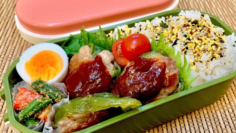 【お弁当#107】【豚コマでピーマンの肉詰め作ったよ☺︎】#お弁当 #bento #旦那用 #万年勉強中 #料理 #cooking  #japanesefoods