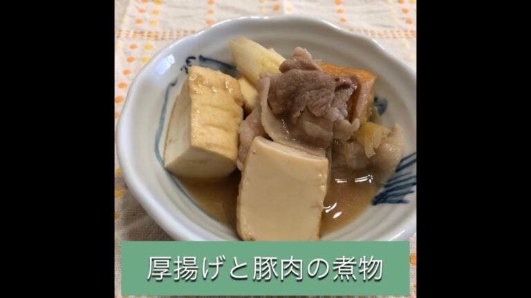 お助けレシピ【すぐ出来る煮物】安い材料でも・厚揚げレシピ・豚肉とネギでササッと！