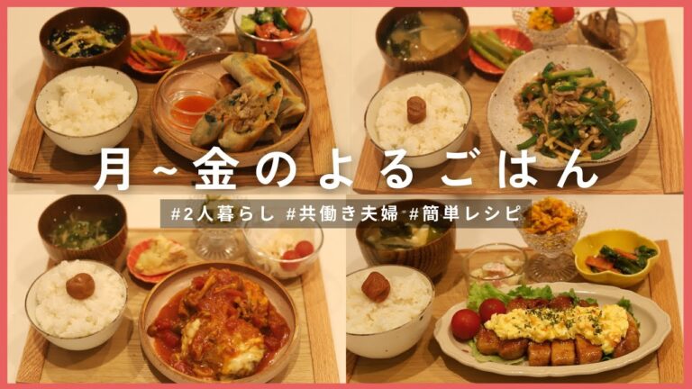 【27歳 2人暮らし】共働き夫婦の平日5日間の夜ごはん🍚