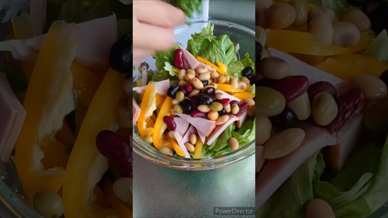 【簡単サラダ🥗】レタス/パプリカ/トマト/ハム/ブロッコリースプラウト/お豆#shorts