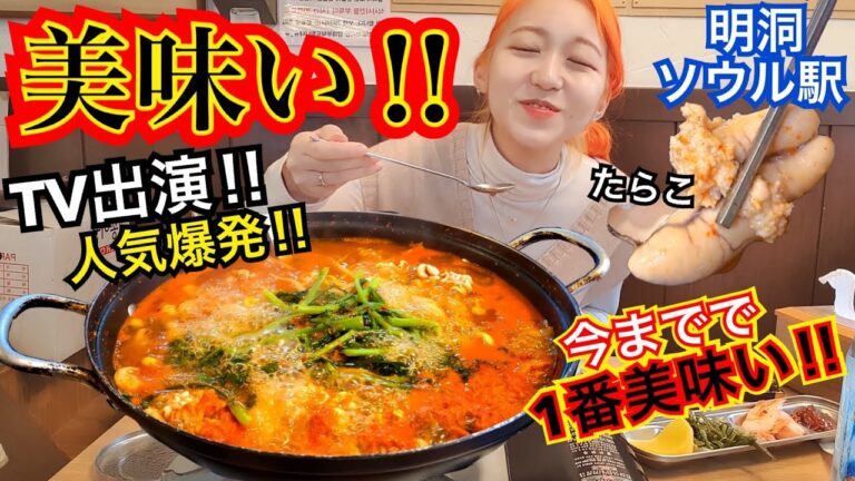 韓国の超有名なTVに出て人気爆発！いつ行っても行列のお店が明洞・ソウル駅の近くにあるから行って来たら人生で1番美味しい鍋だった【モッパン】