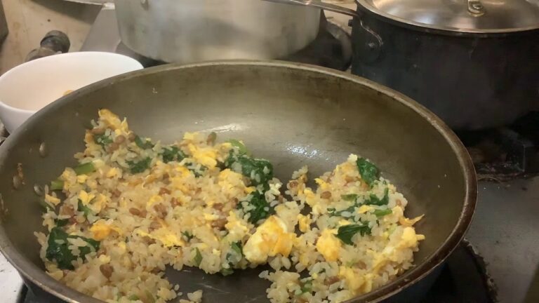 納豆ほうれん草卵チャーハン‼️‼️