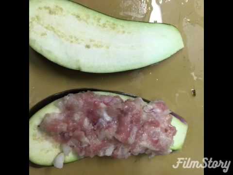 なナスのはさみ揚げ