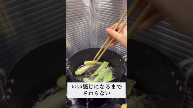 オクラの天ぷらウマい!!! / 米粉で作るよ〜 / #shorts
