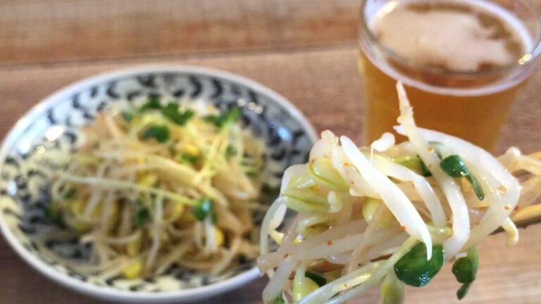 レンチンで簡単にできる！もやしのナムルの作り方　How to make Namul Korean dishes consisting of seasoned vegetables