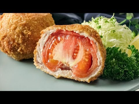【丸ごとジューシー!!】トマトとんかつ🍅
