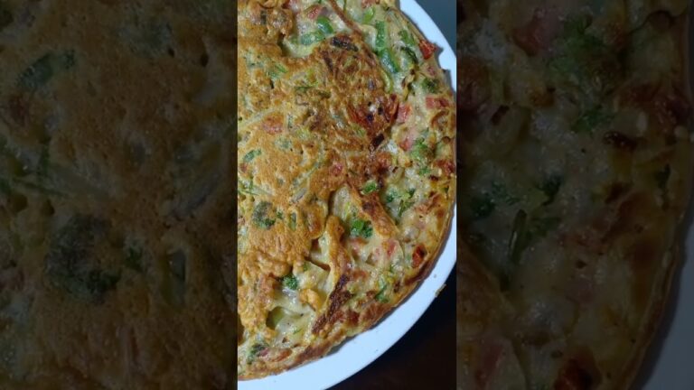 Healthy breakfast Spanish omelette recipe|vegetable omelette recipe full video link in description