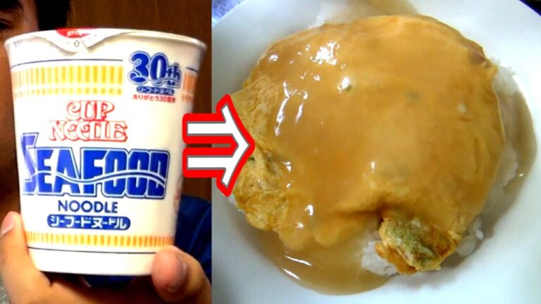 シーフードヌードルで作る塩ダレ餡の天津飯