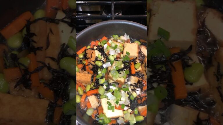 厚揚げとひじきの煮物　【ヴィーガン】【#レシピは概要欄にあります 】Hijiki and Atsuage tofu Nimono. Cruelty free cooking♡
