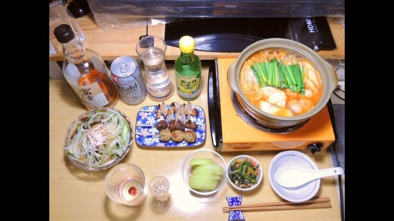 【昨日の】ピリ辛海鮮鍋 焼き鳥【晩酌】