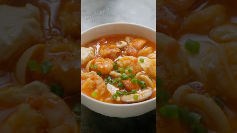 Rich Tomato Mushroom Soup with Homemade Dumplings 🍅🍄😋 #shorts