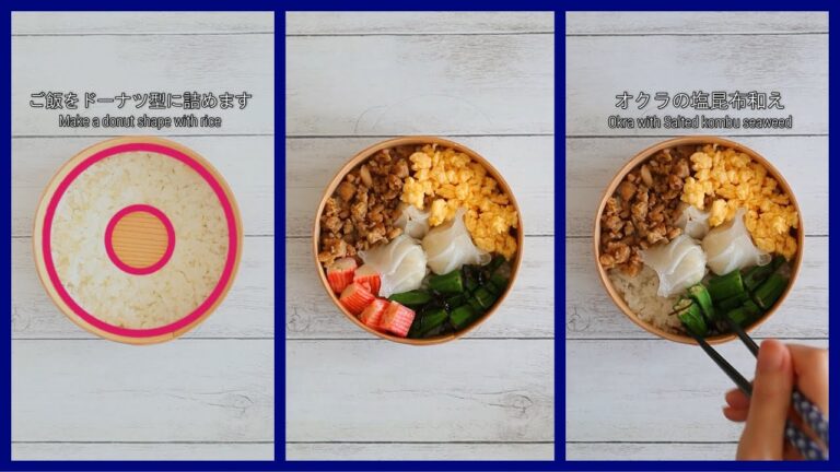 ✨オシャレ弁当の詰め方🍱ご飯マジック🪄 丸型弁当#11 〜ドーナツ型編〜