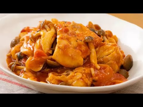 鶏もも肉としめじのトマト煮