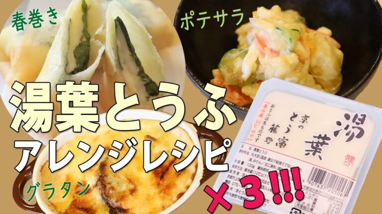 モチモチ！葛とうふ（旧 湯葉とうふ）アレンジレシピ★とろとろ春巻き・ヘルシーポテサラ・グラタンまで★【京都とうふ屋さんのレシピ】Fujino's sticky tofu cooking recipe