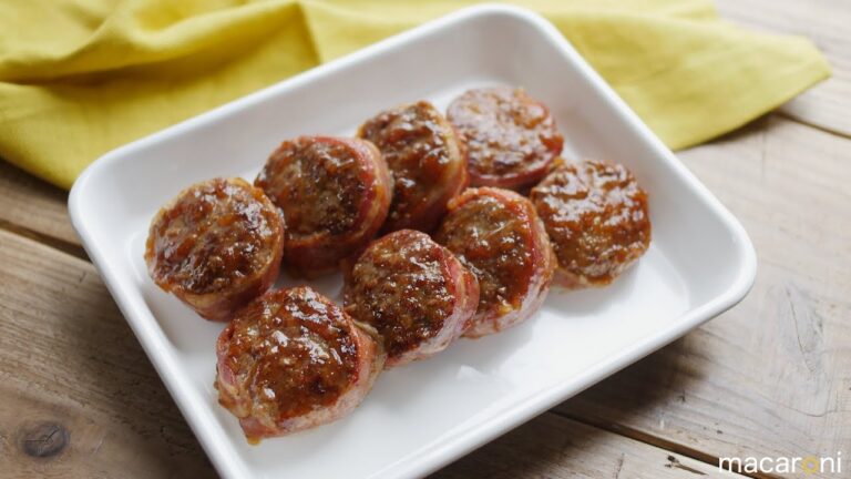 【作り置き】おろし玉ねぎソースが絡む！ベーコン巻きハンバーグ のレシピ 作り方