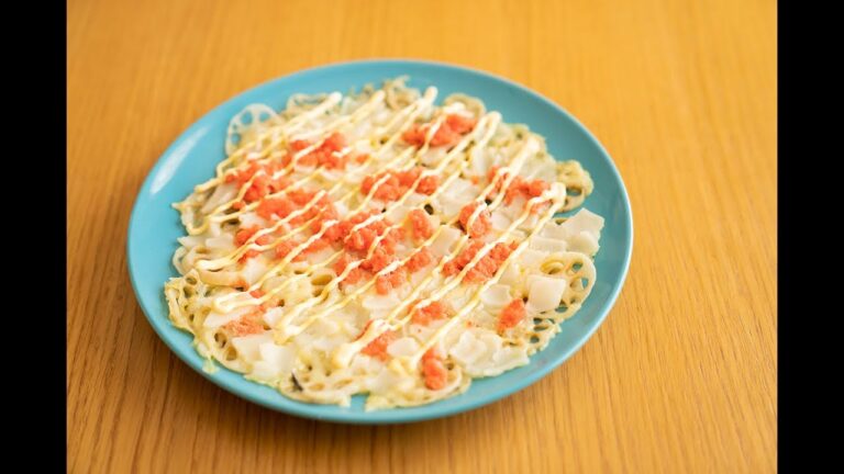 れんこんとチーズでカリとろ食感！【れんこんチーズ餅 明太風味】
