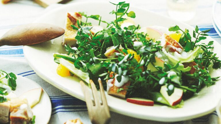 クレソンとフルーツのグリルチキンサラダ