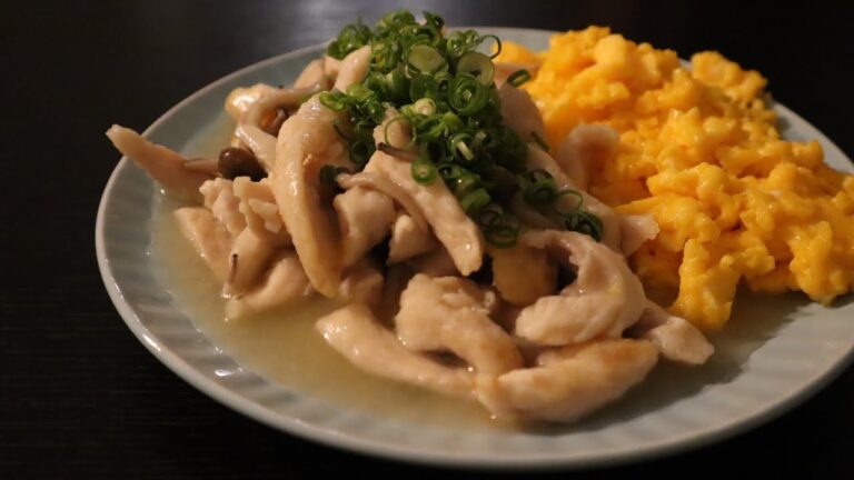 【簡単レシピ】鶏むね肉とキノコのあんかけ卵