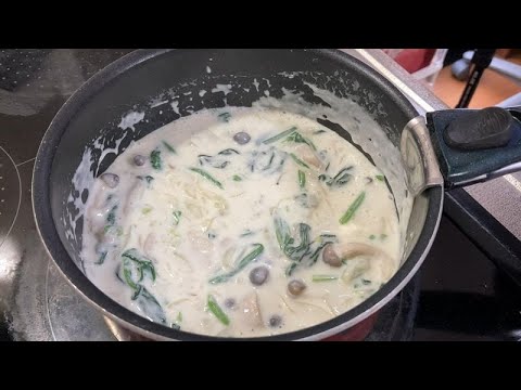 【料理log】もっと食べたい！ほうれん草とささみのクリームシチュー