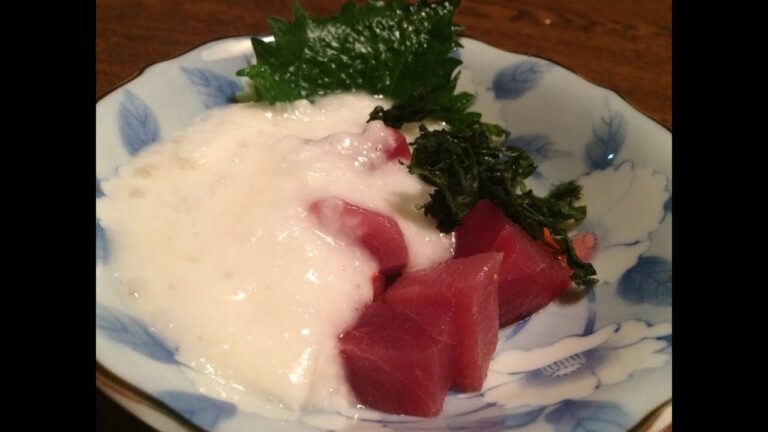 「まぐろ柚子胡椒山掛け」作り方まかない屋一人新年会２品目（やや酔い）